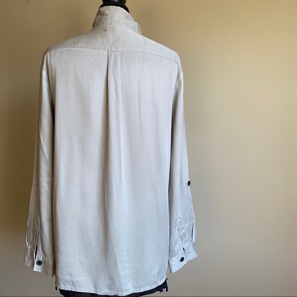IP SOLD OUT Beige Long Sleeve Button Down Shirt Pockets - Picture 4 of 6